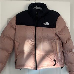 The North Face retro nuptse jacket rose gold